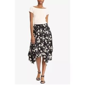 Lauren Ralph Lauren Boho Floral Handkerchief Hem Midi Skirt Women’s Size  1X